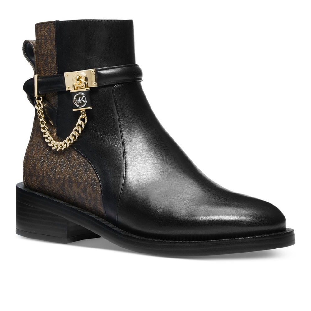 Michael Kors Hamilton Flat Bootie Black/Brown 6.5